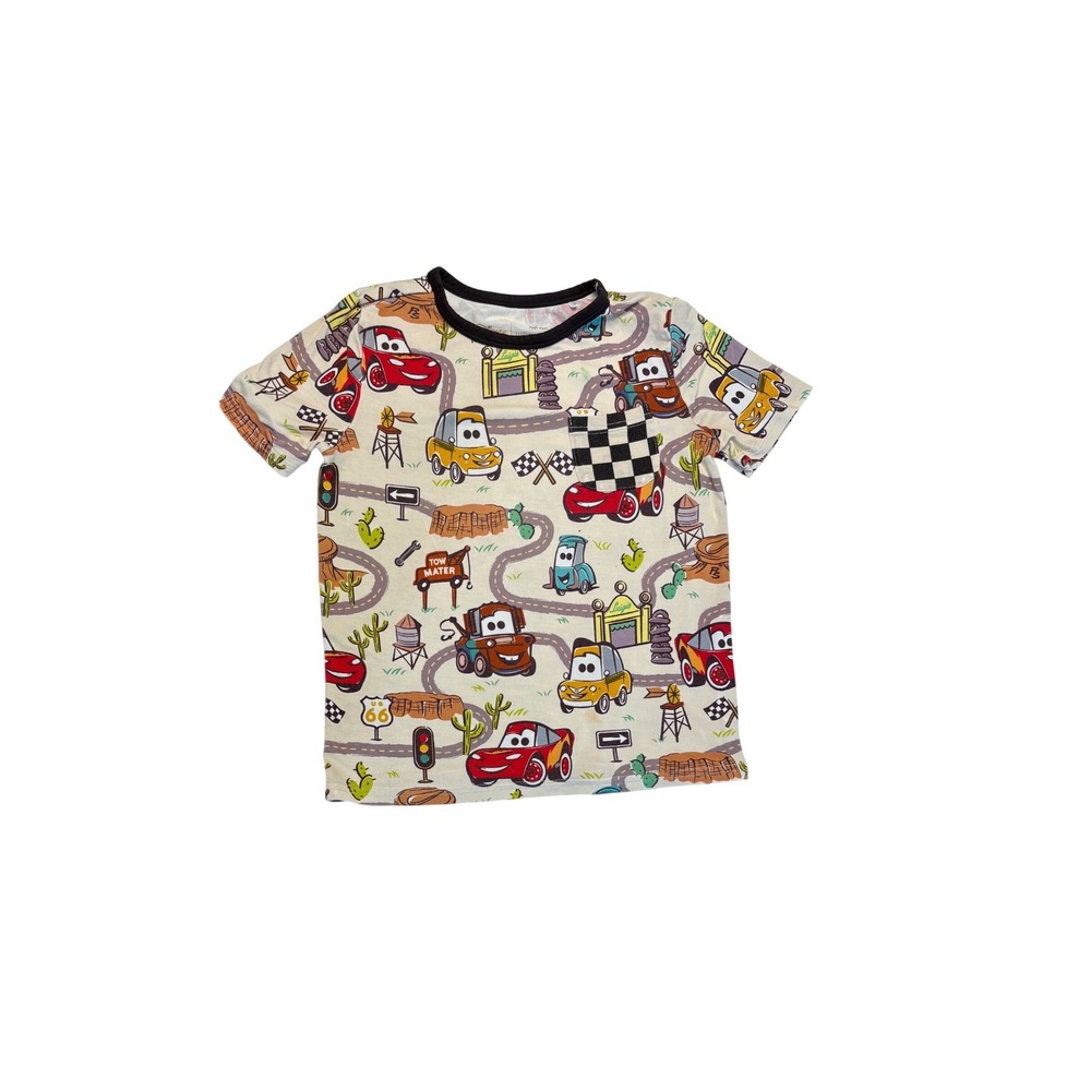 Disney + Little Sleepies Cars Radiator Springs Pocket T-Shirt 4T Bamboo Tan